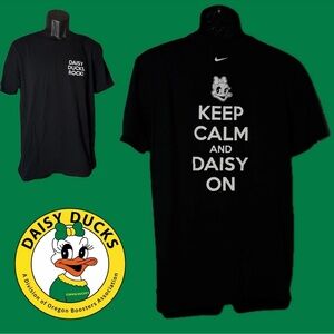 Oregon Nike Daisy Ducks Rock! Keep Calm and Daisy On Rare Black T-Shirt Size M